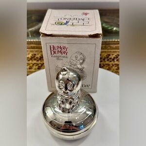 VTG 1994 Oneida - SilverPlate Humpty-Dumpty Keepsake Toothfairy Trinket Box EUC